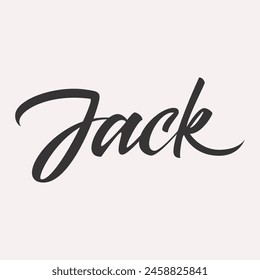 Jack. English name handwritten inscription. hand drawn lettering. High quality calligraphy card. Vector illustration.