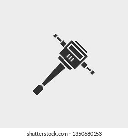 Jack hammer, building , icon, flat illustration isolated vector sign symbol - construction tools icon vector black - Vector