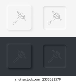 jack hammer, building, neumorphic style button.