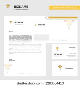 Jack hammer  Business Letterhead, Envelope and visiting Card Design vector template