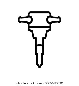 Jack-Hammer-Bohrsymbol, Line-Vektorgrafik