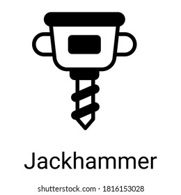 icono de glifo de martillo de jack, diseño de glifos vectoriales