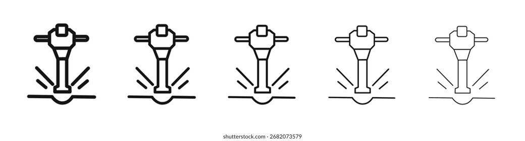 Icono de martillo Jack signo de Vector en blanco y negro
