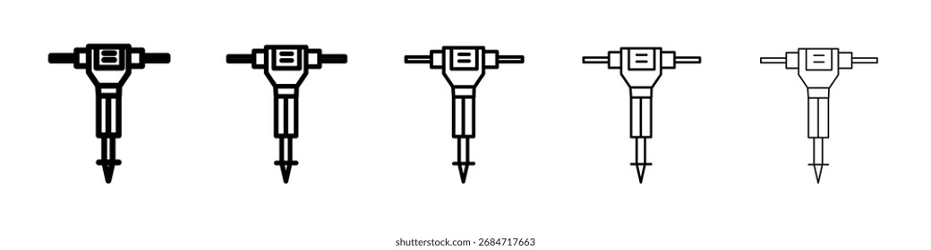 Icono de martillo Jack signo de Vector en blanco y negro