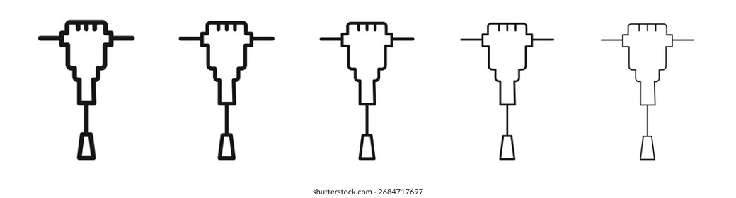 Icono de martillo Jack signo de Vector en blanco y negro