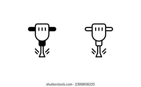 Jack Hammer-Symboldesign auf weißem Hintergrund - Stockillustration