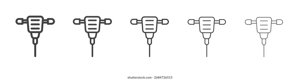 icono de martillo jack Símbolo de ilustración de gráficos de línea