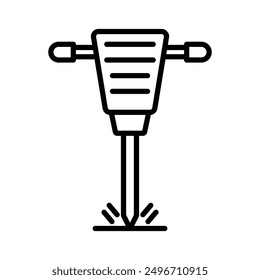 jack hammer icon linear logo mark in black and white