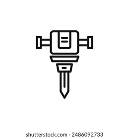 jack hammer icon logo sign vector outline