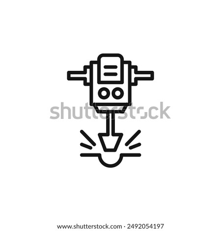 jack hammer icon outline collection in black and on white background