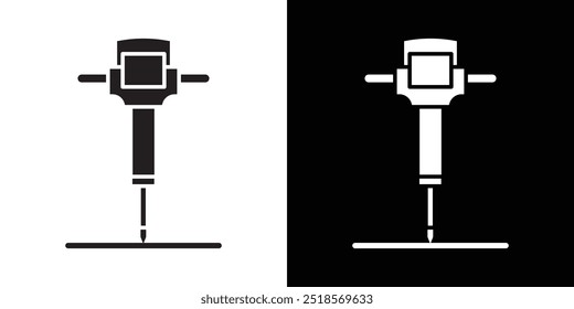 jack hammer icon Ilustração de linha fina plana do vetor