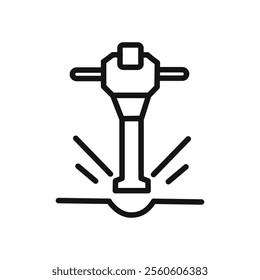 jack hammer icon vector line logo art