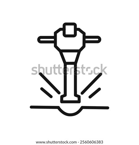jack hammer icon vector line logo art