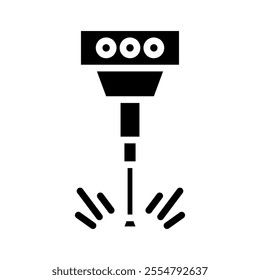 Jack hammer isolated glyph vector icon