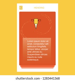 Jack hammer  mobile vertical banner design design. Vector