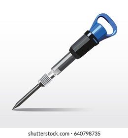 Jack hammer on a gray background vector illustration