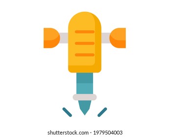 Jack Hammer Single Isolated Icon With Flat Style