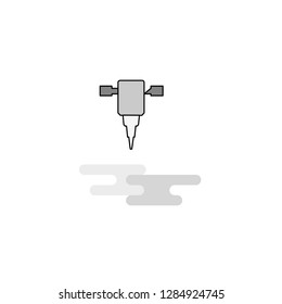 Jack hammer  Web Icon. Flat Line Filled Gray Icon Vector