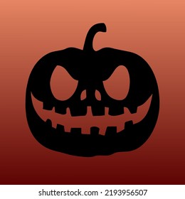 Linterna de cabeza Jack como pegatina, impresión o patrón único. Ilustración de Halloween de una calabaza naranja espeluznante como afiche, papel pintado o patrón único para imprimir en tarjetas, tejidos, textiles, envases o carteles.