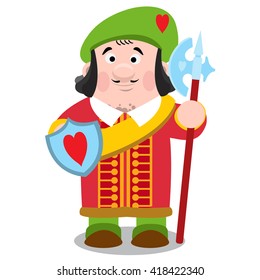 Jack of hearts. Cartoon characters vector.