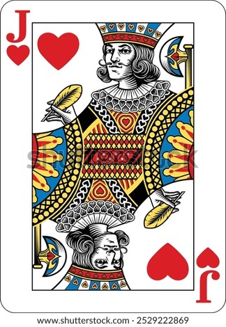 Jack of Hearts design from a new original deck of playing cards. 