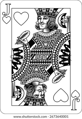 Jack of Hearts design from a new original deck of playing cards.