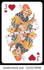 Jack of Hearts playing card - Colorful original design.