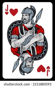 Jack of Hearts playing card - Greece original design.