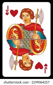 Jack of Hearts playing card - Slavic original design.