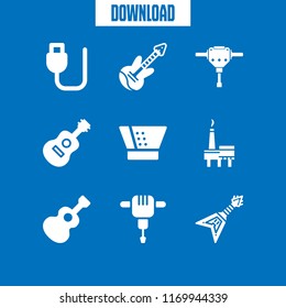 jack icon. 9 jack vector set. usb cable, cone of shame, electric guitar and oil platform icons for web and design about jack theme