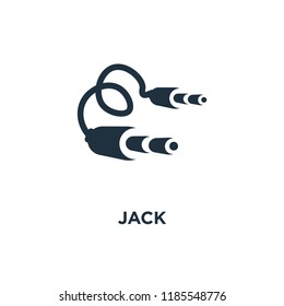 Jack icon. Black filled vector illustration. Jack symbol on white background. Can be used in web and mobile.