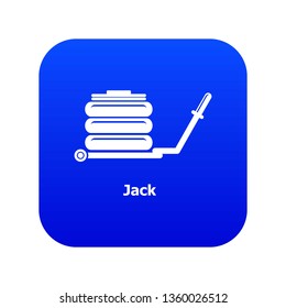 Jack icon blue vector isolated on white background