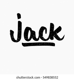 Jack. Ink hand lettering. Modern brush calligraphy. Handwritten phrase. Inspiration graphic design typography element. Cute simple vector sign.