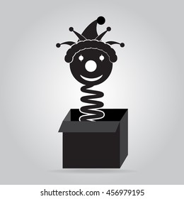 Jack jumping out from a box icon, vector illustration