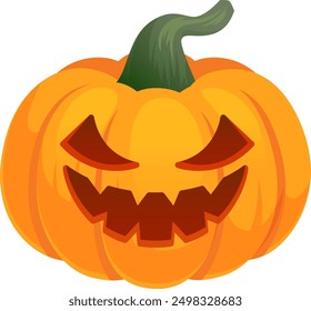 Jack lantern cartoon icon. Halloween carved pumpkin isolated on white background