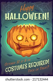 Jack lantern. Halloween poster \ background \ card. Vector illustration.