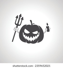 jack lantern icon. halloween pumpkin silhouette.