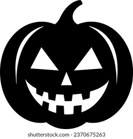 jack lantern icon. halloween pumpkin silhouette.