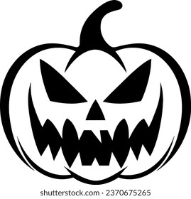 jack lantern icon. halloween pumpkin silhouette.