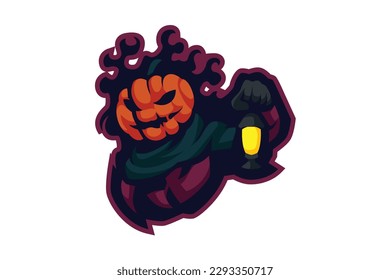 Jack lantern mascot logo cartoon symbol illustration vector