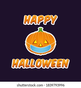 Jack lantern with medical mask on face