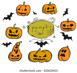 Jack lantern sketch set