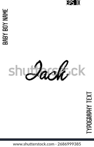 Jack   -Male Names Vector Creative Brush Typography Text Lettering Design 