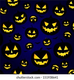 Jack O Lantern Background / Halloween Pumpkin Wallpaper - vector illustration eps10 