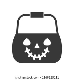 jack o lantern basket for trick or treat, Halloween related icon