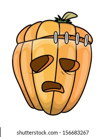 jack o' lantern cartoon - Halloween vector illustration