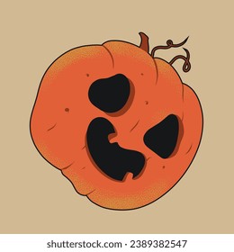 jack o lantern cartoon style illustration
