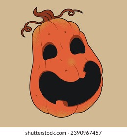 jack o lantern cartoon style illustration