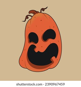 jack o lantern cartoon style illustration