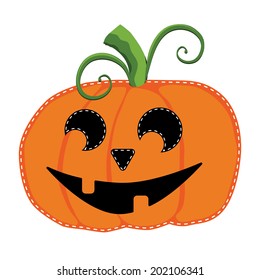 jack o lantern or carved pumpkin on a transparent background, vector format